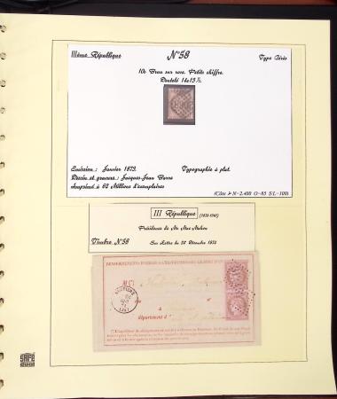 1849-1874, Deux albums présentant le timbre et la lettre