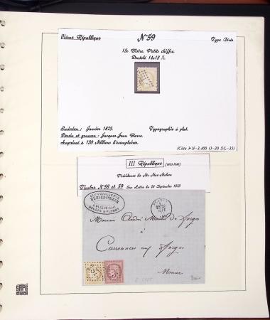 1849-1874, Deux albums présentant le timbre et la lettre