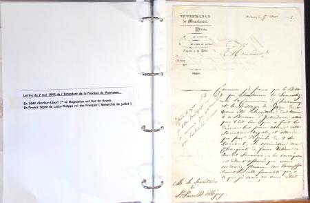 1557-1859, Deux classeurs de documents, lettres, textes