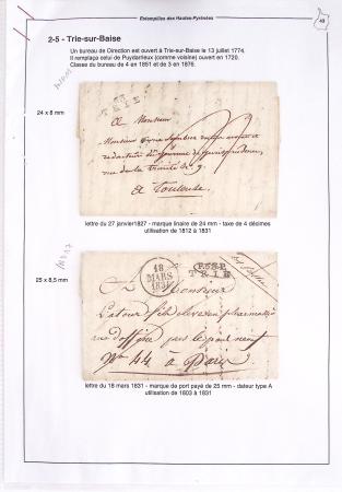 1795-1874, Solide ensemble de lettres sur les HAUTES-PYRENEES