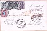 1872-1874, Two colourful covers from Russia to France,