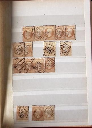 1849-1876, 6 petits classeurs avec stock de classiques