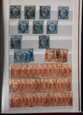 1849-1876, 6 petits classeurs avec stock de classiques