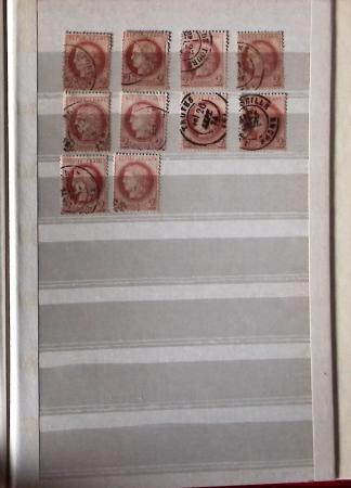 1849-1876, 6 petits classeurs avec stock de classiques