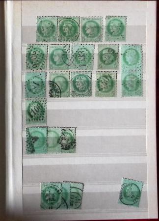 1849-1876, 6 petits classeurs avec stock de classiques
