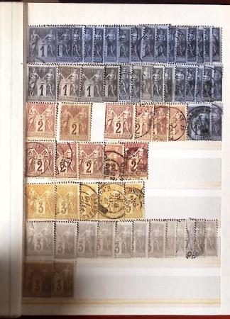 1849-1876, 6 petits classeurs avec stock de classiques