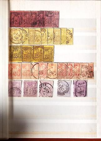 1849-1876, 6 petits classeurs avec stock de classiques