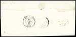 N°3 OBL grille + T15 Saintes (1849) sur lettre, ind 12. TB