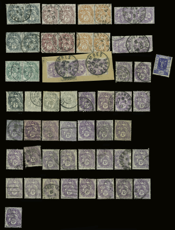 1900, Petite étude d'oblitérations cachet perlé sur