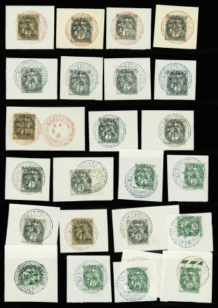 1900, Petite étude d'oblitérations cachet perlé sur
