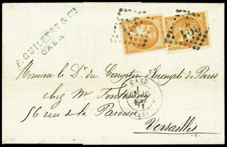 N°48a 40c orange vif, deux unités, bien margées, obl.
