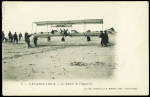 Carte postale "L'aéroplanie à Berck - Le lancer de l'appareil" avec au verso signature d'Ernest Archdeacon. Rare et TB