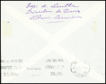 Réunion n°136 + 142 OBL Saint Denis (11.12.40) sur lettre pour Tananarive avec cachet rect noir "1er essai de liaison aérienne régulière entre la Réunion et Madagascar"