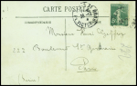 N°137 OBL Paris sur carte postale "biplan Maurice Farman" avec signature "Un souvenir de Franck Barra dec 29 1910". TB