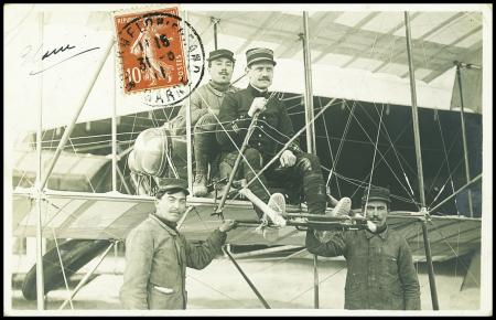 N°138 OBL Mourmelon le Grand Marne (31.3.11) sur CP photo : le capitaine Casse sur biplan Farman avec signature "G.Casse". TB