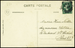 Carte postale "Monoplan Tellier piloté par Château" avec signature "Edouard Château Boulogne-s-S 1911". TB