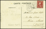 Carte postale : biplan Curtiss piloté par Riemsdyck avec signature "Glenn H.Curtiss". TB