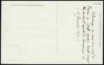 Carte postale photo "Aeroplano Delagrange" avec signature de Delagrange à Turin en 1909 peu avant son accident mortel à Bordeaux le 4 janvier 1910
