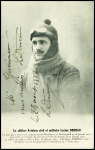 CP "Le célèbre aviateur civil et militaire Lucien Deneau" avec sa signature (25 aout 1912). TB