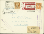 N°235 OBL Strasbourg (7.5.321) sur entier env. 50c Semeuse lignée avec pseudo Daguin de l'expo d'aérophilatélie et signature de Durmon (Muller n°302)