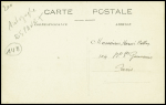 CP photo "Pau. Ecole Nieuport - Léon Morane passager du Dr Espanet" avec signature d'Espanet. TB