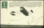 N°137 OBL 5.5.1911 sur carte postale n°1425 biplan Maurice Farman avec signature "H.Farman" (plus rare que H.Farman). TB