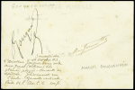 Carte postale "Etampes aviation - l'aviateur Gouguenheim, chef pilote de l'Ecole Farman sur biplan H.Farman avec signature au verso. TB