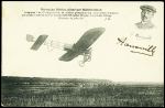 Carte postale "Monoplan Blériot, piloté par Hanouille" avec signature. TB