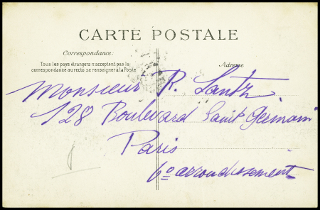 Carte postale "Leblanc sur monoplan Blériot" avec signature A.Leblanc". TB