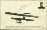 Carte postale "Biplan H.Farman (modèle militaire) piloté par le lieutenant Mailfert" avec signature "G. Legagneux". TB