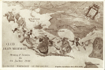 N°383 OBL Le Palais Morbihan (24.7.38) sur carte spéciale avec 2 vignettes et cachet noir illustré "1er vol postal Belle Ile en Mer La Baule + signature