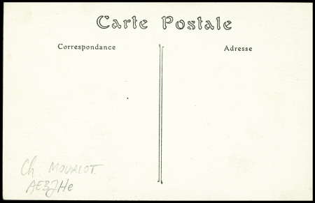 Carte postale "Le Crotoy - l'aviateur Poulet bouclant la boucle sur biplan Caudron" avec signature "E.Poulet". TB