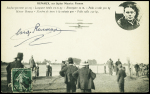 N°137 OBL (1911) sur carte postale "Renaux sur biplan Maurice Farman" avec signature "Eug. Renaux". TB