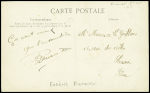 N°137 OBL (1911) sur carte postale "Renaux sur biplan Maurice Farman" avec signature "Eug. Renaux". TB