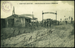 Carte postale "Charttres aviation - Café restaurant Léandre Chaboche" avec petit cachet violet "Chartres aviation LC" et signature de Sadi-Lecointe