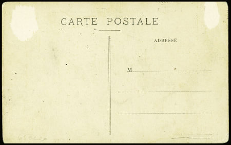 Carte postale "Charttres aviation - Café restaurant Léandre Chaboche" avec petit cachet violet "Chartres aviation LC" et signature de Sadi-Lecointe