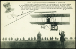 Carte postale "L'Aéroplane Roger Sommer en plein vol" (n°1149) avec signature "Roger Siommer". TB