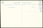 Carte postale à bordure bleu clair "circuit européen juin - juillet 1911 le départ de Tabuteau" avec signature "M. Tabuteau". TB