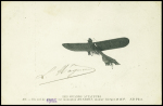 N°137 OBL Suresnes (1911) sur carte postale "Un vol de Wagner sur monoplan Hanriot" avec signature "L.Wagner". TB