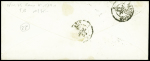 N°10 OBL PC 1454 + cursive "9 les Grès sous Troyes" Aube (1853) sur lettre signé Baudot. TB