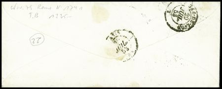 N°10 OBL PC 1454 + cursive "9 les Grès sous Troyes" Aube (1853) sur lettre signé Baudot. TB