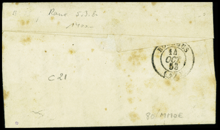 N°10 OBL PC 126 + cursive "17 Argent" Cher sur lettre, signé Baudot et Calves. TB