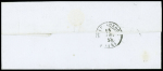 N°10 OBL PC + cursive "17 Saulzais le Potier" + T16 "St Amand Montrond (17)" Cher (1853) sur lettre, signé Calves. TB