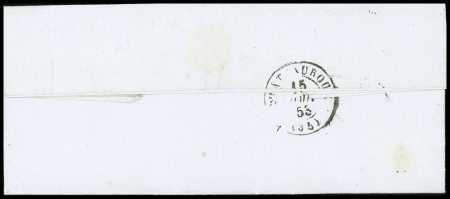 N°10 OBL PC + cursive "17 Saulzais le Potier" + T16 "St Amand Montrond (17)" Cher (1853) sur lettre, signé Calves. TB