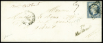 N°10 OBL PC 1834 + cursive "79 Maillezais" + T15 "Fontenay le Comte (79)" Vendée (1853) sur lettre, signé Baudot. TB