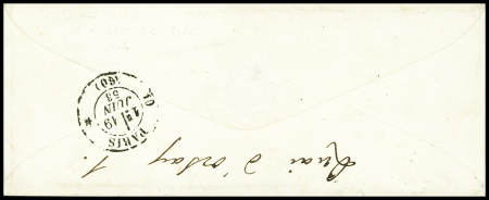 N°10 OBL PC 1834 + cursive "79 Maillezais" + T15 "Fontenay le Comte (79)" Vendée (1853) sur lettre, signé Baudot. TB