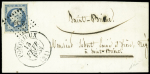 N°10 OBL PC 3539 + T13 "Pontrieux (21)" Côtes du Nord (1853) sur lettre. TB