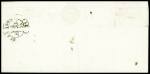 N°10 OBL PC 3539 + T13 "Pontrieux (21)" Côtes du Nord (1853) sur lettre. TB