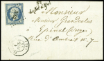 N°15 OBL PC 3462 + cursive "82 Le Val d'Ajol" + T15 "Plombières (82)" Vosges (1854) sur lettre. TB