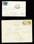 2 lettres : n°28 en paire OBL losange de points "ASNA" + CAD "Versailles assemblée NATle" (1871) et n°60 OBL losange de points "ASNA" + CAD "Versaille Assemblée NATle"